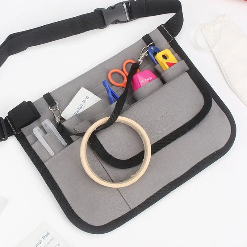 Riñonera de Enfermera de Tela Oxford - Bolsa Organizadora Multibolsillos con Correa Ajustable