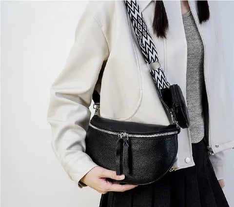 Riñonera Deportiva de Cuero Auténtico - Bolso Pecho Moderno y Elegante