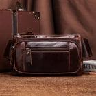 Riñonera Deportiva de Cuero Genuino para Hombre - Organizador de Viaje