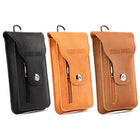 Riñonera Deportiva Impermeable Multifuncional para Hombre - Bolsa Retro de Cuero para Teléfono