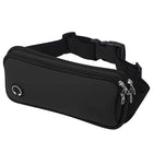 Riñonera Deportiva Negra para Hombre y Mujer - Bolsa de Cintura para Correr con Compartimento para Teléfono
