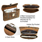 Riñonera de Cuero Genuino para Hombre - Bolso de Cintura Grande y Elegante