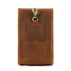 Riñonera Deportiva de Cuero Vintage Crazy Horse - Bolsa Multifuncional para Teléfono y Accesorios