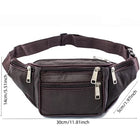 Riñonera Deportiva de Cuero Genuino y PU - Bolsa de Cintura para Hombre