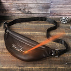Riñonera de Cuero para Hombre - Bolso de Piel de Vestir Grande y Elegante