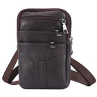 Riñonera Deportiva Impermeable de Cuero Vintage - Bolso Bandolera Ligero para Hombre