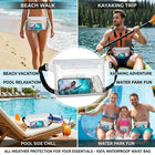Riñonera Deportiva Impermeable con Triple Cremallera y Compartimento Transparente para Teléfono y Pasaporte