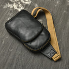 Riñonera de Cuero Genuino para Hombre y Mujer - Bolso Bandolera Pequeño de Gran Capacidad