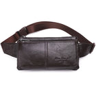 Riñonera de Cuero Genuino para Hombre - Bolso Bandolera de Viaje Elegante