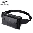Riñonera Deportiva de Cuero Genuino para Hombre - Bolso Bandolera Impermeable y de Gran Capacidad