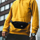 Riñonera Deportiva Negra - Bolsa de Cintura de Lona para Viajes y Uso Diario, Unisex