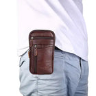 Riñonera Deportiva de Cuero Genuino para Hombre - Bolso Cruzado Pequeño