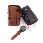 Riñonera Deportiva de Cuero Marrón Grande para Hombre - Bolso Cruzado y Cinturón