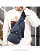 Riñonera Hombre de Lona - Bolso Bandolera Casual para Cintura