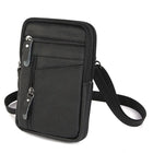 Riñonera de Cuero Genuino para Hombre - Bolso Bandolera Pequeño con Bolsillo para Móvil