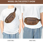 Riñonera de Viaje para Hombre de Cuero Genuino Crazy Horse - Bolso de Cintura y Bandolera WESTAL