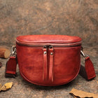 Riñonera Deportiva 2026 de Cuero Retro - Bolso Semi Circular Hecho a Mano
