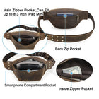 Riñonera Deportiva de Cuero Crazy Horse para Hombre | Bolsa de Cintura, Bandolera y Viaje