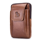 Riñonera de Cuero Genuino para Hombre - Bolso de Cintura Casual con Compartimento para Móvil
