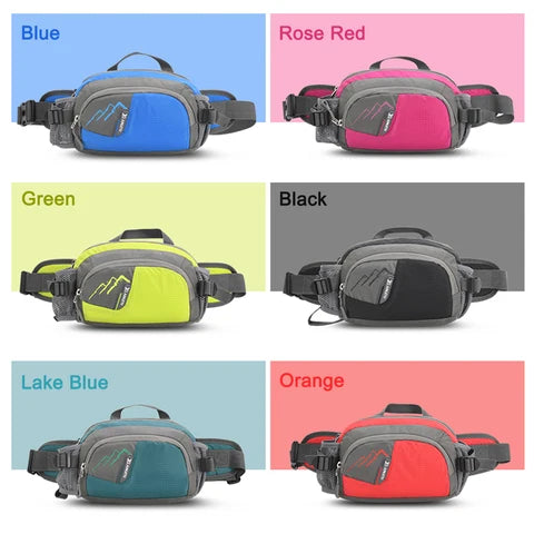 Riñonera Deportiva Impermeable con Portabotellas y Compartimento para Móvil - Bolsa de Cintura para Running y Fitness