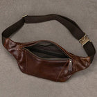 Riñonera Deportiva de Cuero para Hombre - Bolso Bandolera Ajustable