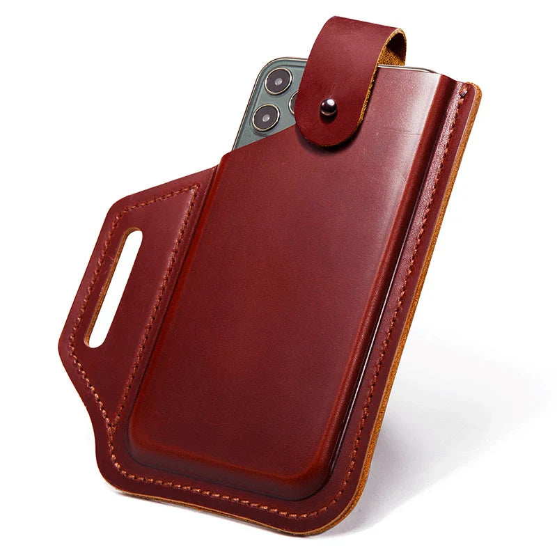 Riñonera Grande de Cuero Unisex - Bolso de Piel de Vestir Elegante