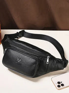 Riñonera Deportiva de Cuero Genuino - Porta Teléfono y Tarjetas