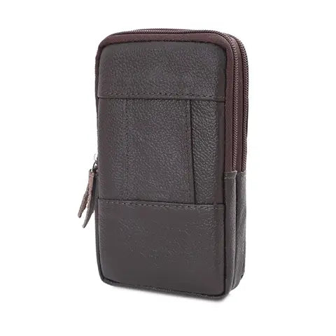Riñonera Deportiva de Piel de Vaca - Vertical, Multifuncional para Móvil y Tarjetas