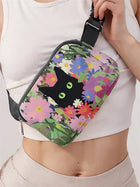 Riñonera Deportiva Ajustable con Estampado de Gato Negro