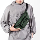 Riñonera Deportiva Hombre Nylon Multibolsillos Antirrobo Grande