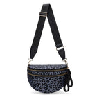 Riñonera de Viaje para Mujer de Nylon - Bolso Cruzado Espacioso a Cuadros Blanco y Negro