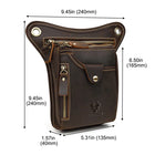 Riñonera de Cuero Genuino para Hombre con Múltiples Bolsillos - Bolsa de Cadera para Moto, Viaje y Aire Libre