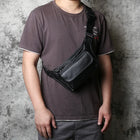 Riñonera de Cuero Genuino para Hombre - Bolso de Cintura y Pecho de Cuero Suave