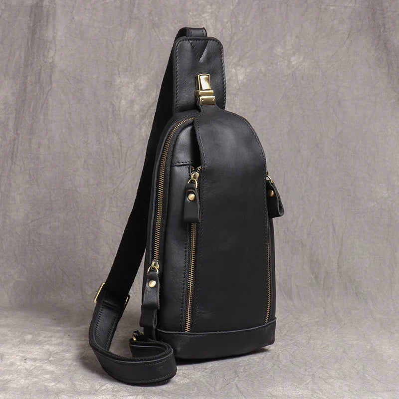 Riñonera de Cuero Vintage para Hombre - Bolso de Piel de Vestir Elegante