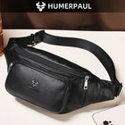 Riñonera Deportiva de Cuero Genuino - Bolso Bandolera para Hombre