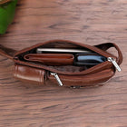 Riñonera Deportiva de Cuero Genuino para Hombre - Bolso Bandolera Ajustable
