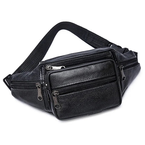 Riñonera Deportiva Hombre Cuero - Bolsa Cintura Móvil