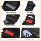 Riñonera Táctica para Hombre - Mochila Bandolera Sling MOLLE para Camping, Senderismo y Pesca