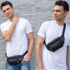 Riñonera Deportiva de Cuero Unisex - Bolso Pecho Grande para Viaje y Deporte