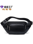 Riñonera Deportiva de Cuero Unisex - Bolso Pecho Grande para Viaje y Deporte