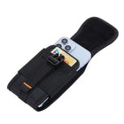 Riñonera Deportiva Hombre Oxford Negra con Doble Cremallera para Teléfono