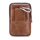 Riñonera de Cuero Genuino para Hombre - Bolso de Cintura Casual con Compartimento para Móvil