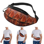 Riñonera Deportiva de Cuero Auténtico - Bolsa Cruzada para Viajes, Running y Dinero