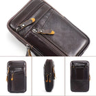 Riñonera Deportiva de Cuero Genuino para Hombre - Bolsa Pequeña Cruzada
