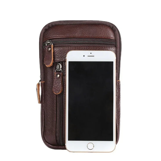 Riñonera de Cuero para Hombre - Bolso de Piel de Vestir Mini y Elegante