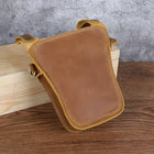 Riñonera Deportiva de Cuero Genuino para Hombre - Bolsa de Cintura para Móvil