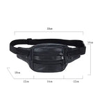 Riñonera Deportiva de Cuero Genuino - Impermeable, Cremallera, Viaje