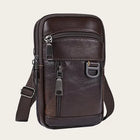 Riñonera Deportiva de Cuero Vintage para Hombre - Bolsa de Cintura Multifuncional