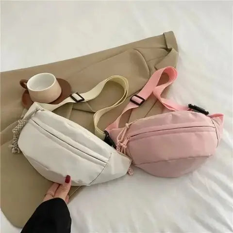 Riñonera Deportiva para Mujer - Bolsa de Cintura Oxford en Forma de Luna