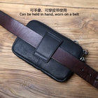 Riñonera de Cuero Genuino para Hombre - Bolso Móvil Multifuncional con Portatarjetas y Monedero